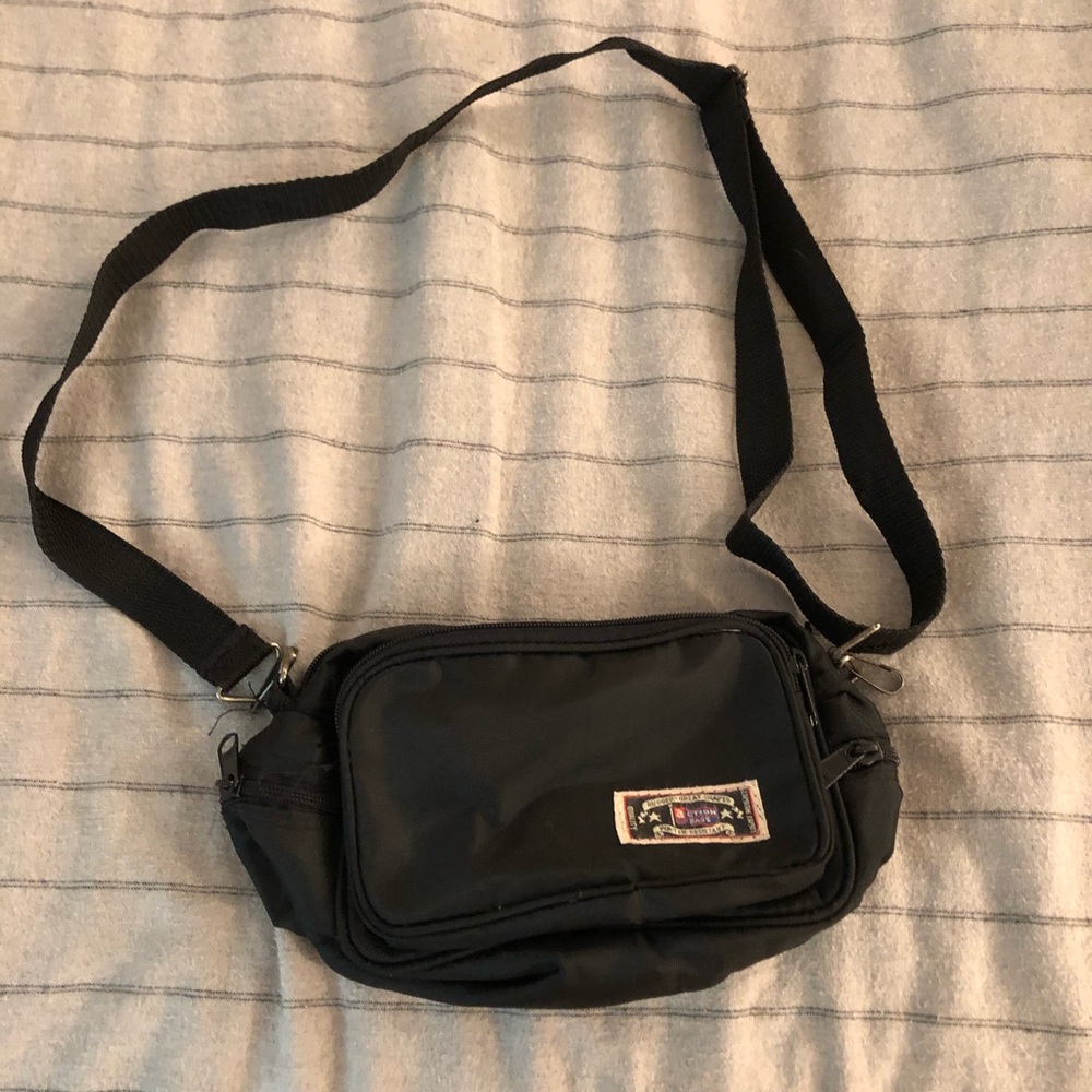 Black vintage fanny pack